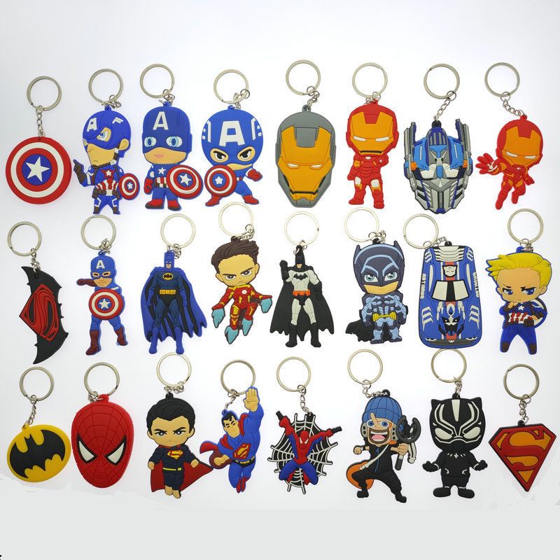 Spider-Man Thor Captain America Shield Superman Avengers Transformers Movie Animation Keychain
