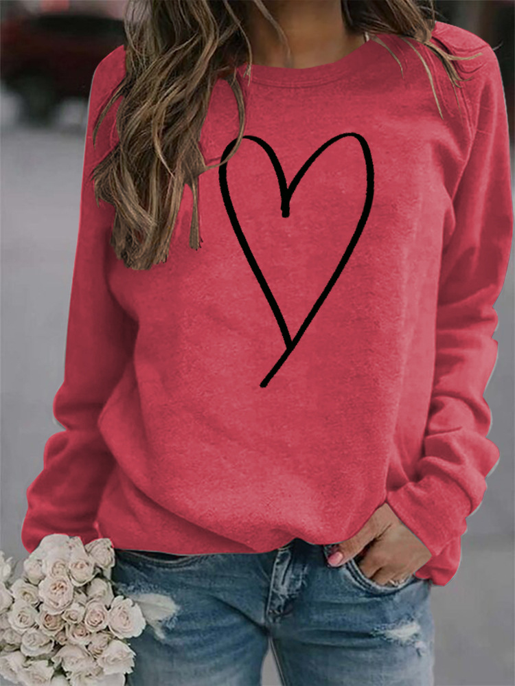 Mujeres Sudadera Manga Larga Sudaderas Con Capucha Y Sudaderas Impresión Moda Forma De Corazón display picture 25