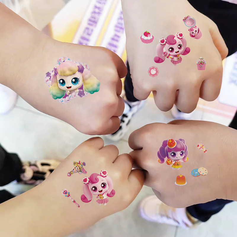 Wonderful Cute Tattoo Stickers for Kidsren, Girl Cartoon Stickers, Heart Cute Toy Watermark Stickers, Non-Toxic and Washable