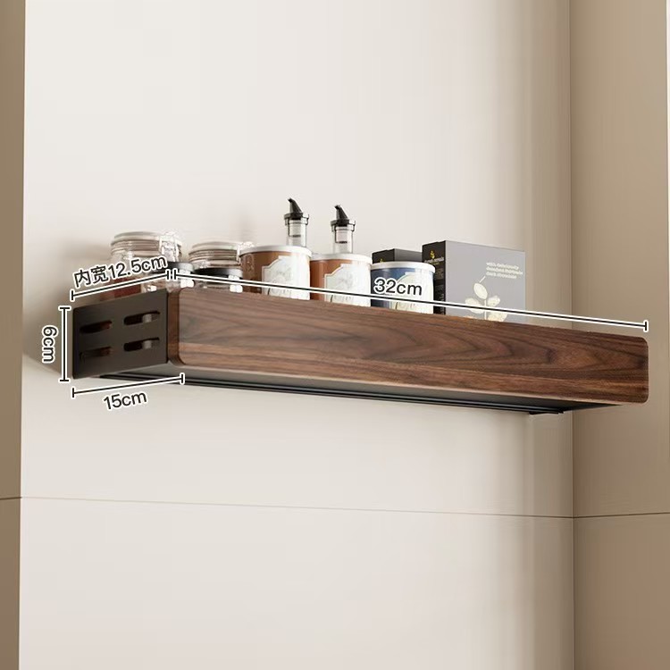 Black walnut-widened shelf 32cm