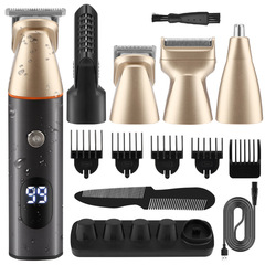 Cross-border new men's five-in-one haircut and shaving set electric hair clipper nose hair shaver set full body washable