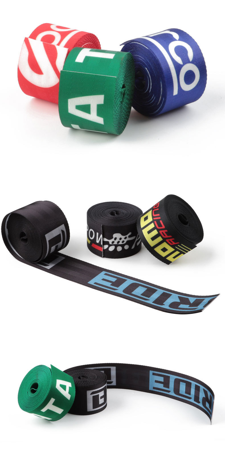 Car Modification 4.8cm Car Seat Belt Color Change Colorful Racing Safety Belt Nylon Webbing Car Accessories