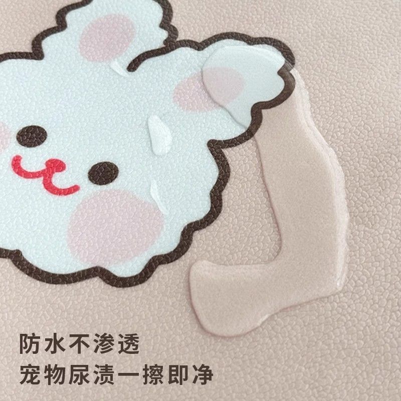 漫画の清潔なペットマットPVC防水尿止めフェンスマット無料猫犬の食事マット|undefined