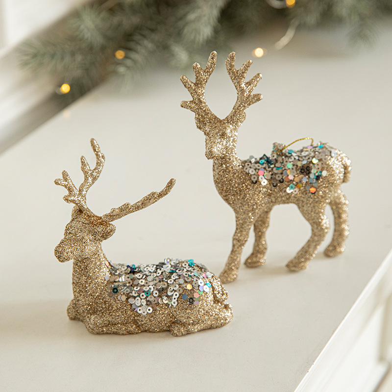 Hong Kong Heng europeo y americano decoración de Navidad colgante ciervos alces árbol de Navidad accesorios colgante decoración exquisita diseño de la escena