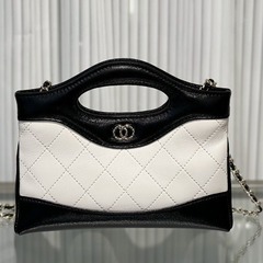 小香風女包2024新款高級感包包mini手提包真皮斜挎鏈條包小包