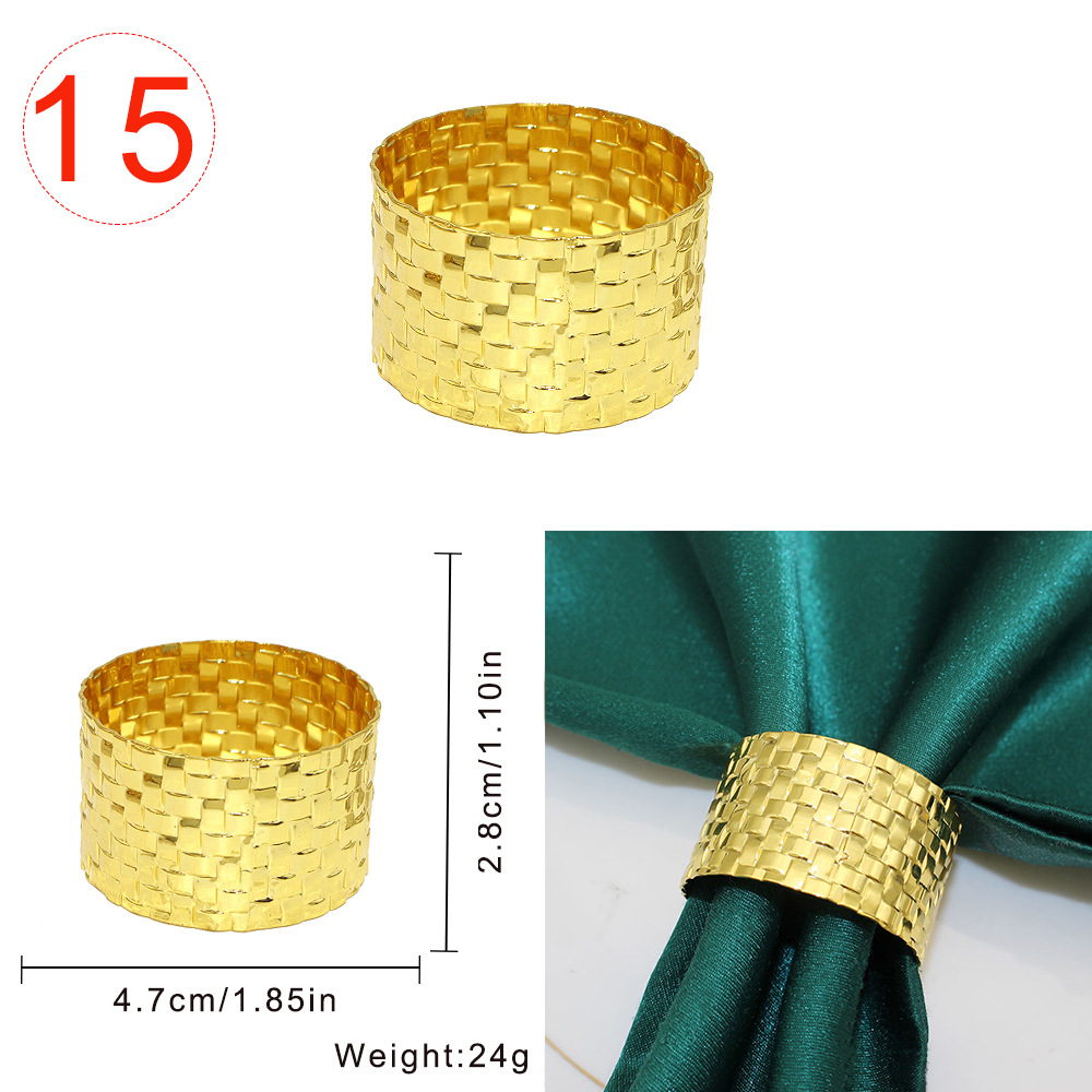 17g Weight Napkin ring Kitchen and drinking utensils 1 Piece Quantity Daily Occasion Metal Material Geometric Pattern Casual Style Casual Geometric Metal Napkin Ring 1 Piece 14