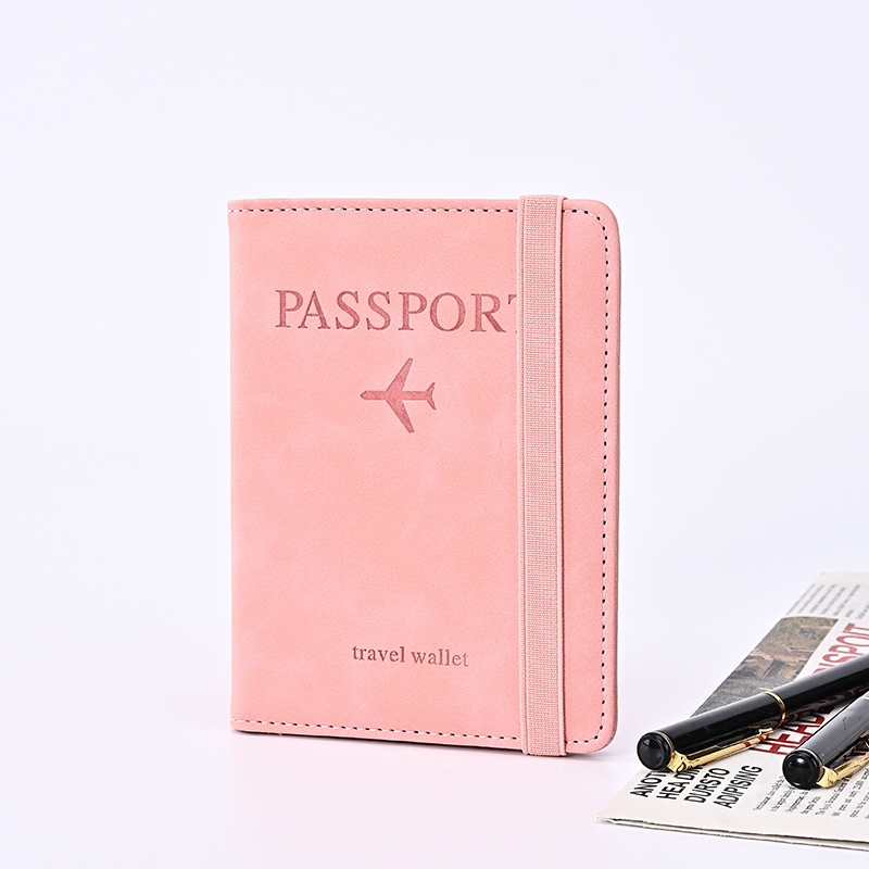 Cruzar la frontera de cuero de la PU nueva bolsa de pasaporte de viaje personalizado RFID Multi-función bolsa de almacenamiento de documentos simple en stock al por mayor