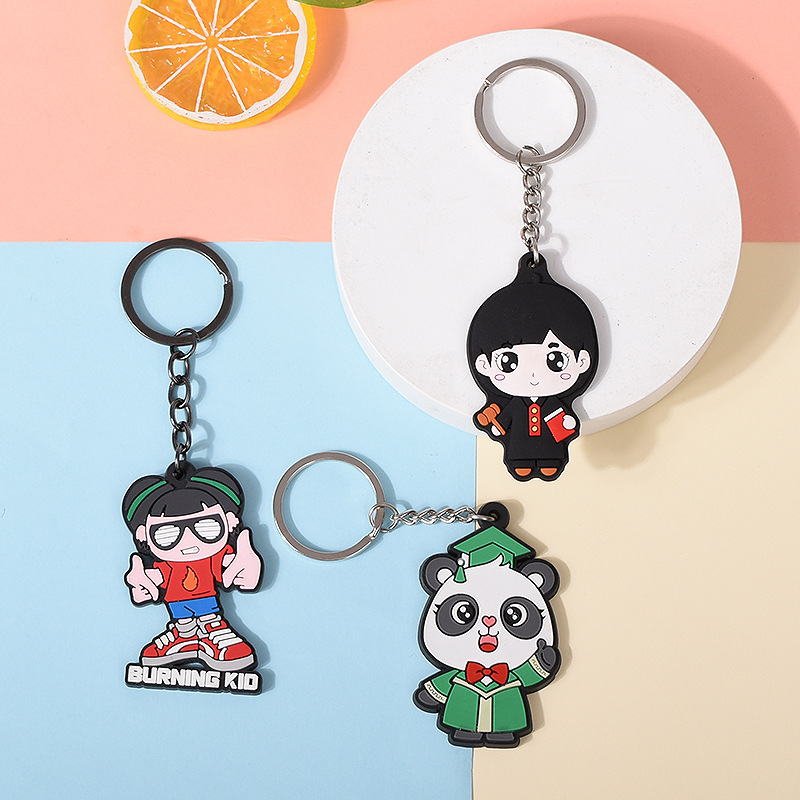PVC软胶卡通立体公仔钥匙扣定制PVC滴胶展会礼品钥匙扣盲盒定制