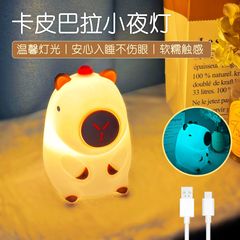 新製品メーカー卸売カピバラ小夜灯ラケットランププレゼント寝室置物照明充電式シリコンランプ