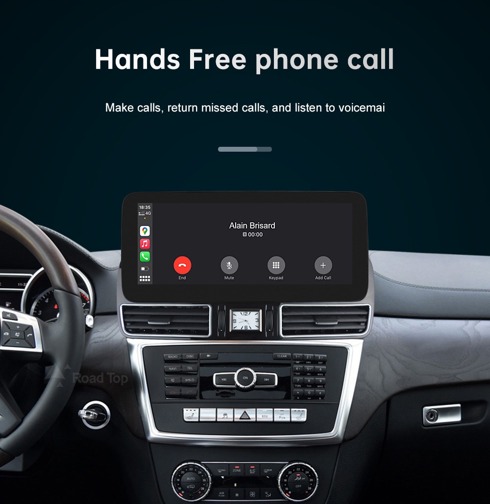 RoadTop Wireless CarPlay Screen For Mercedes Benz ML W166 GL X166 NTG4.5 Display