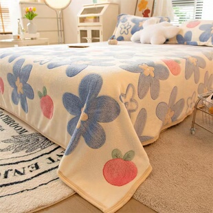 Winter Plush Milk Coral Flannel Blanket Single Sheet fleece-lined Non-Slip Blanket Pad Single Dormitory Thickened Sheets