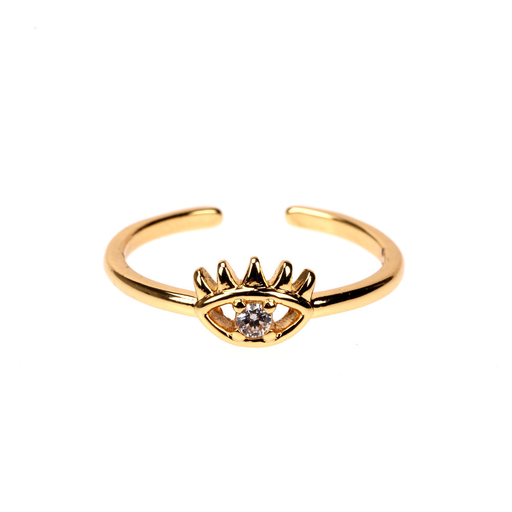 Nihaojewelry Wholesale Jewelry New Devil Eyes Micro-inlaid Zircon Hollow Adjustable Ring