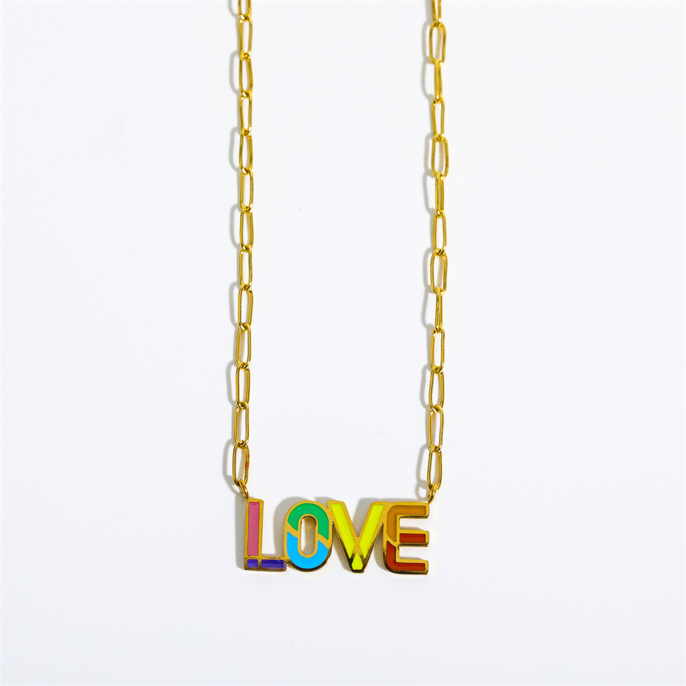 1 Piece Fashion MAMA Letter Titanium Steel Plating Necklace_colorza_5