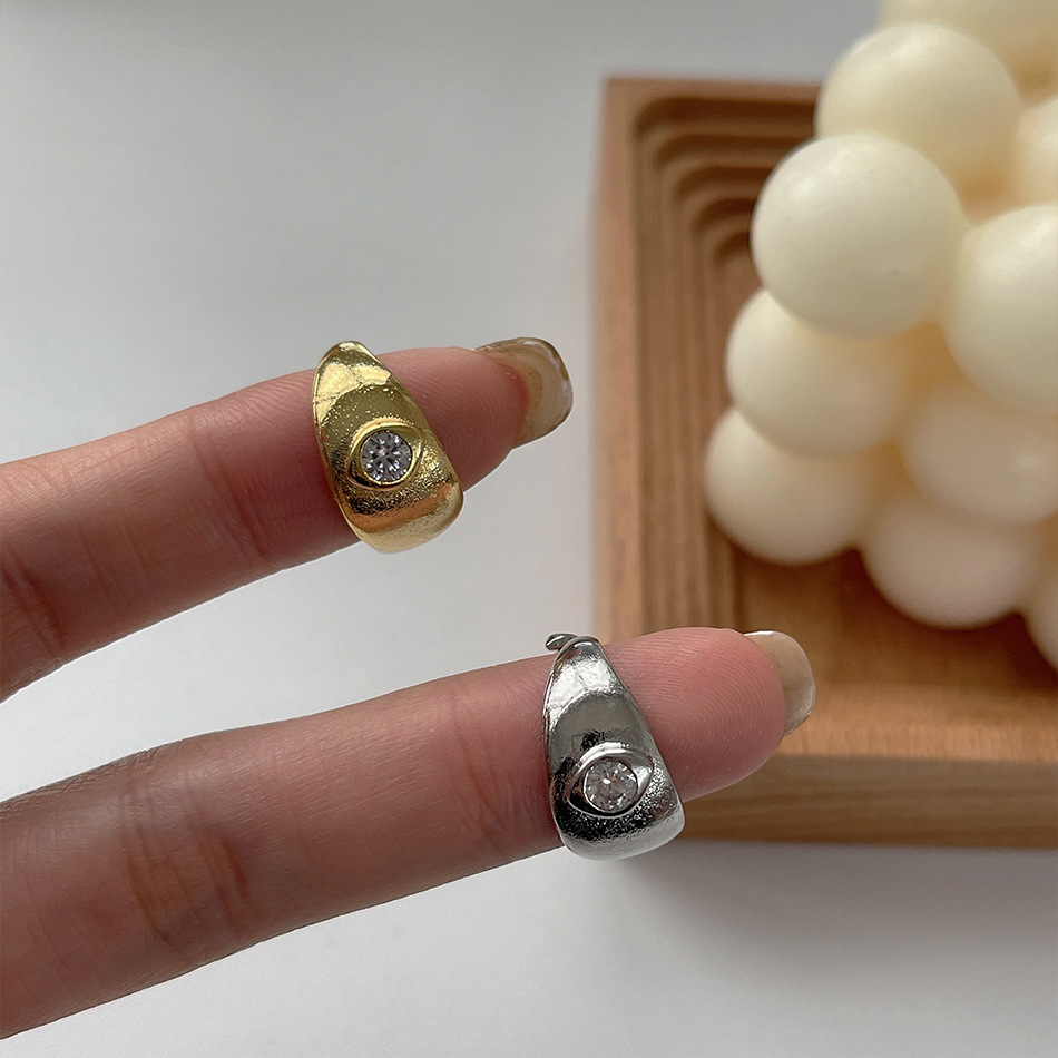 Fashion Solid Color Copper Plating Inlay Zircon Open Ring 1 Piece