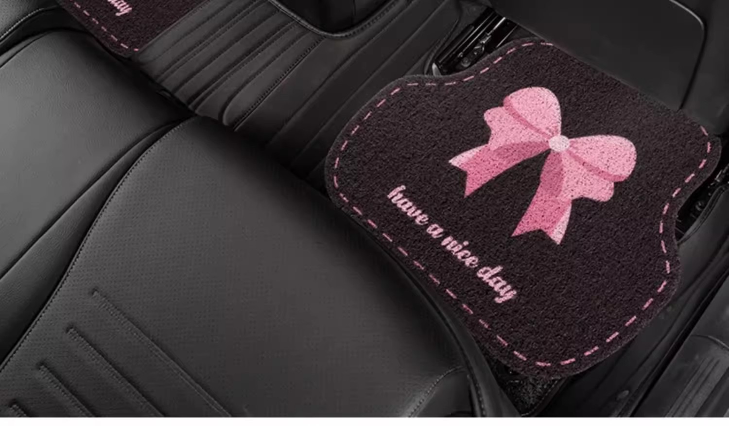 Cute Rose Red Car Mat Silk Ring Dust Removal Dirty Resistant Car Foot Mat Girl's Car Anti-Slip Foot Mat