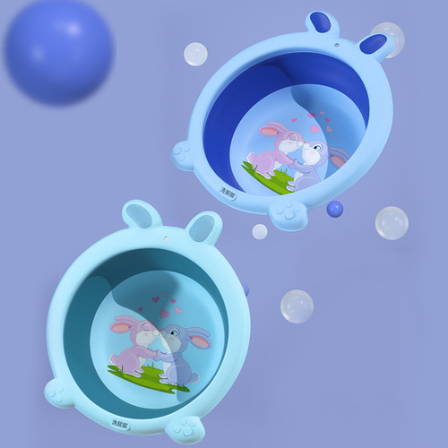 Baby Face Basin for Kids, Hand Washing, Foot Washing, Diaper Washing Basin, Foldable Infant Face Basin with Rabbit Cartoon Design