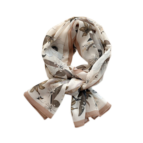 New long silk scarf for women in spring, autumn and summer, versatile and stylish, thin gauze scarf to decorate shirts, scarves and streamers