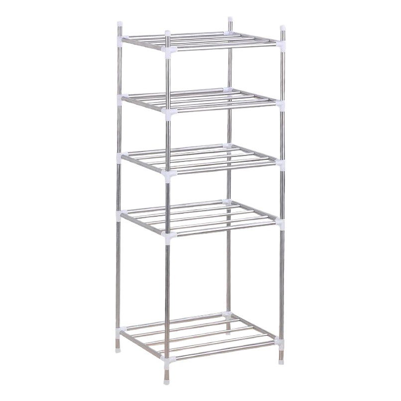 De acero inoxidable de múltiples capas de almacenamiento de rack de lavabo de baño estante de la olla de cocina estante cuadrado de piso de almacenamiento simple fábrica de suministro directo