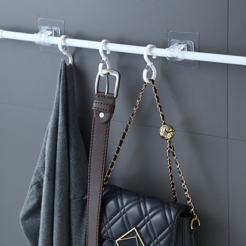 Curtain rod hook, no punching, curtain rod rack, household wall adhesive bracket clip, door curtain telescopic rod sticky hook
