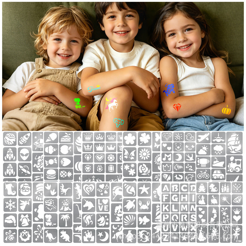 Amazon's New Cute Kidsren's Cartoon Tattoo Template Cut-Out Spray-Painted DIY Painting Template Sticker Amazon's New Cute Kidsren's Cartoon Tattoo Template Cut-Out Spray-Painted DIY Painting Template Sticker