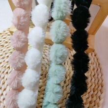 批发球球毛条葫芦款毛边服装人造毛串球花边毛绒条现货布边