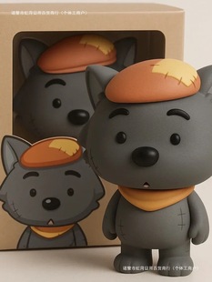 Cute Model Toy of the Lazy Gray Wolf and the Cheerful Sheep Figurine Trendy Decoration Ornament 520 Doll Decoration Ornament