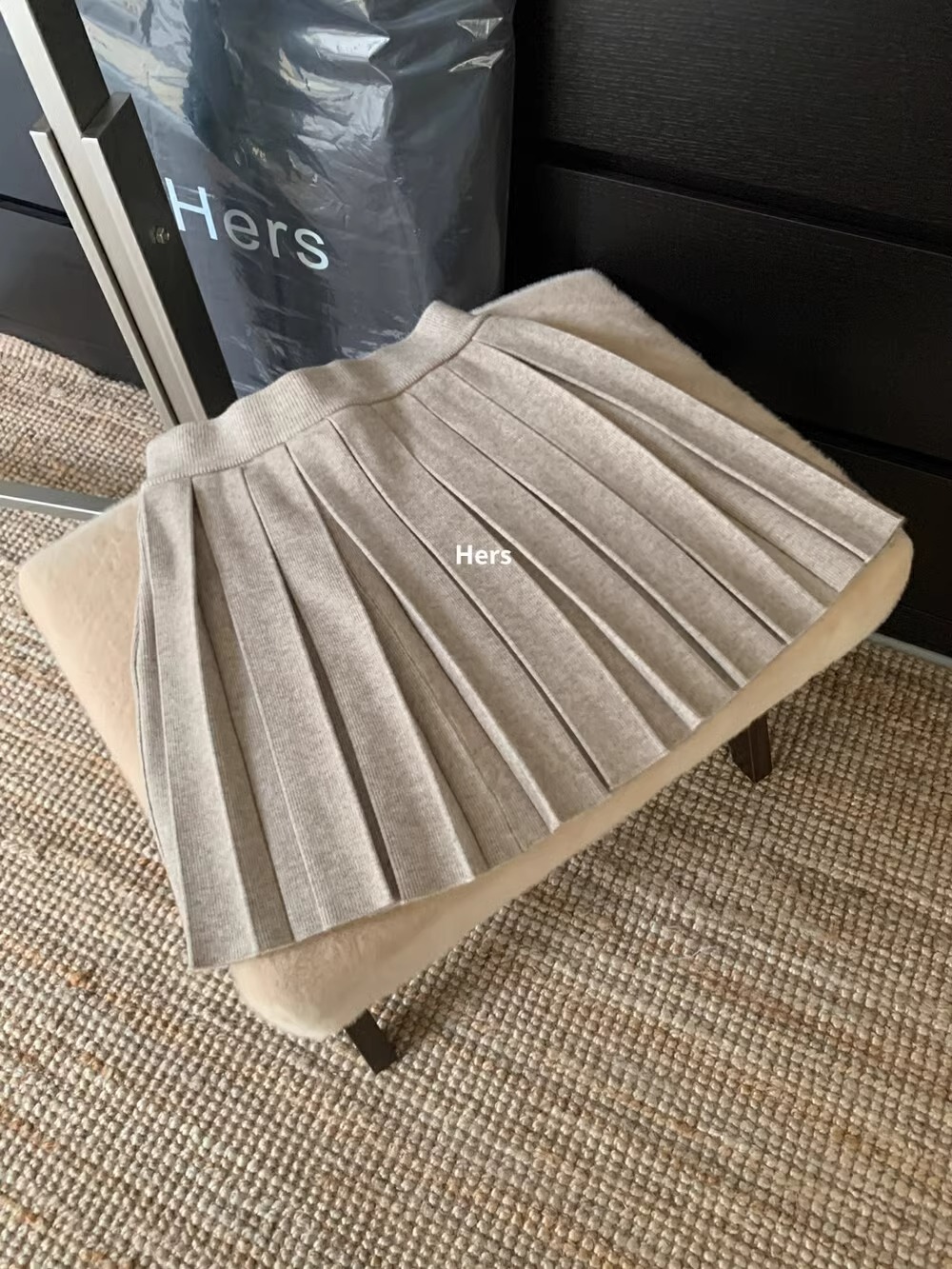 오트밀 컬러 [고급 스커트/롱 스커트/힙 커버 스커트/봄, 가을 하이웨이스트 A라인 스커트/가을 스커트/키 작은 분들에게 어울리는 스커트]