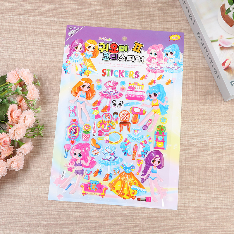 Fabricante de pegatinas de PVC de dibujos animados, pegatinas de burbujas estéreo decorativas para niños, pegatinas de recompensa 3D para niños y niñas, listas para uso educativo