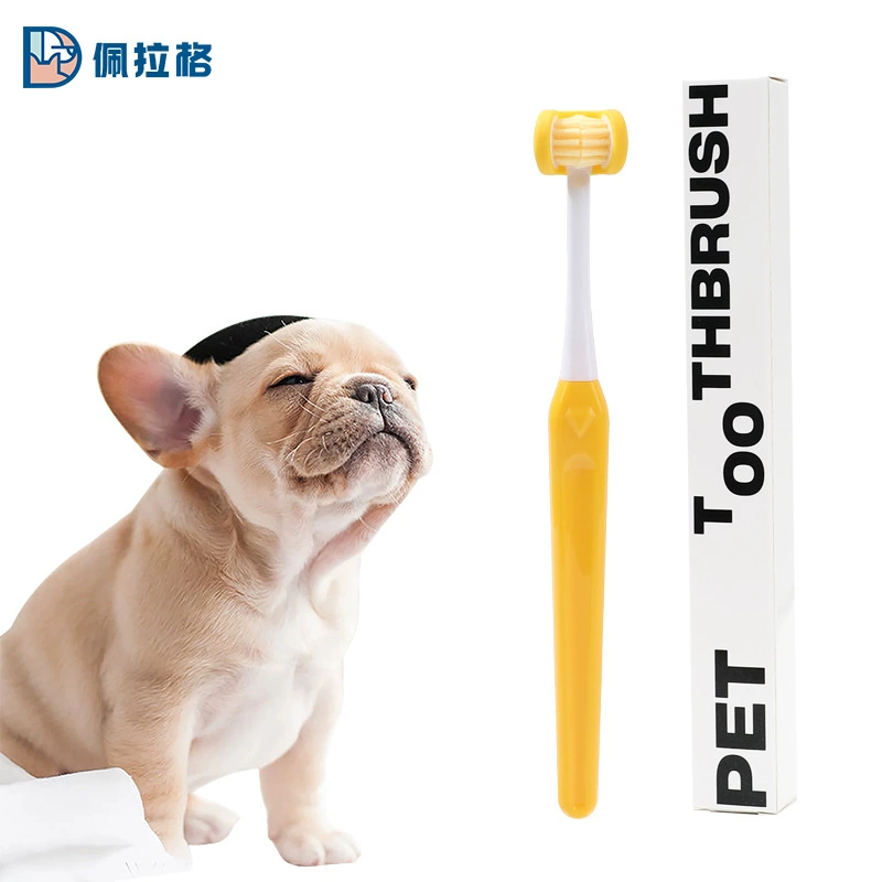 Трансграничные домашние животные с тремя гранями мягких волос зубная щетка котенок чистка зубов щетка собака зубная щетка неприятный запах изо рта средства по уходу за полостью рта
