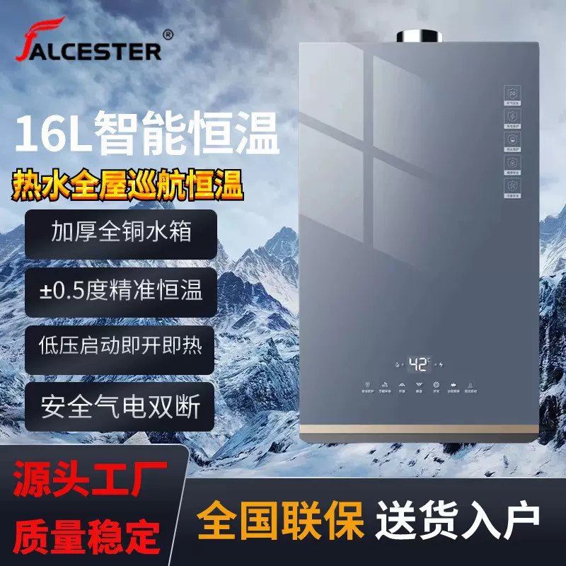 现货家用微火控制四分段零冷水强排式恒温燃气热水器天然气液化气