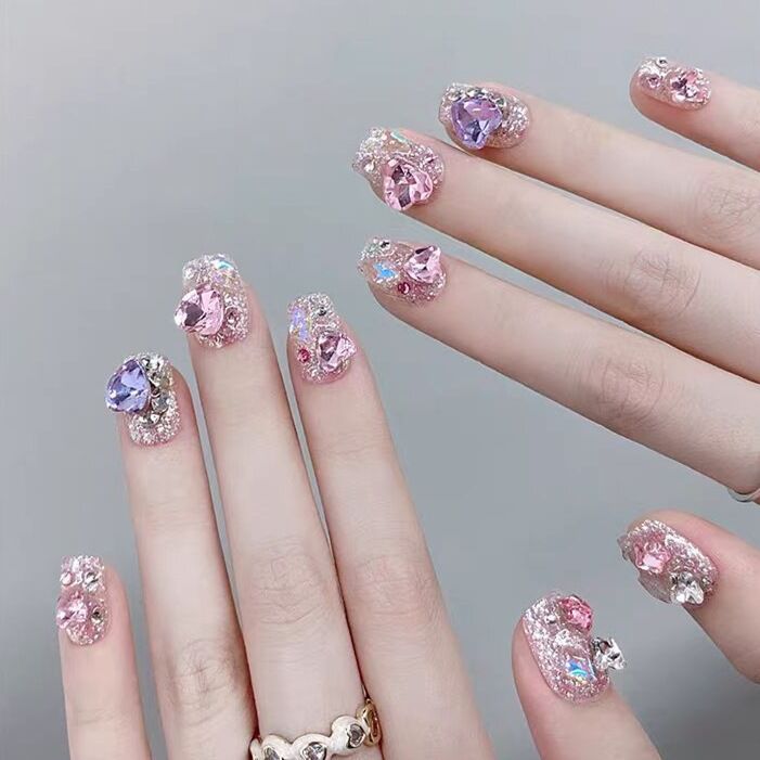 10 piezas de armadura de vestir de ojo de gato, armadura hecha a mano prefabricada, parche de uñas de estilo nacional, uñas terminadas, estilo extraíble