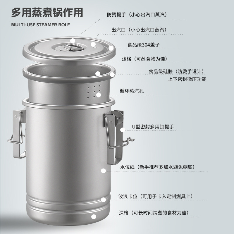 Amazon camping cocina olla al aire libre cocina artefacto multifunción cocina portátil camping utensilios de cocina olla 304