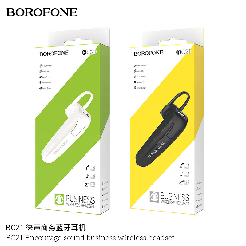 BOROFONE BC21 monaural car business call wireless sports bluetooth headset ear-hook charging headset