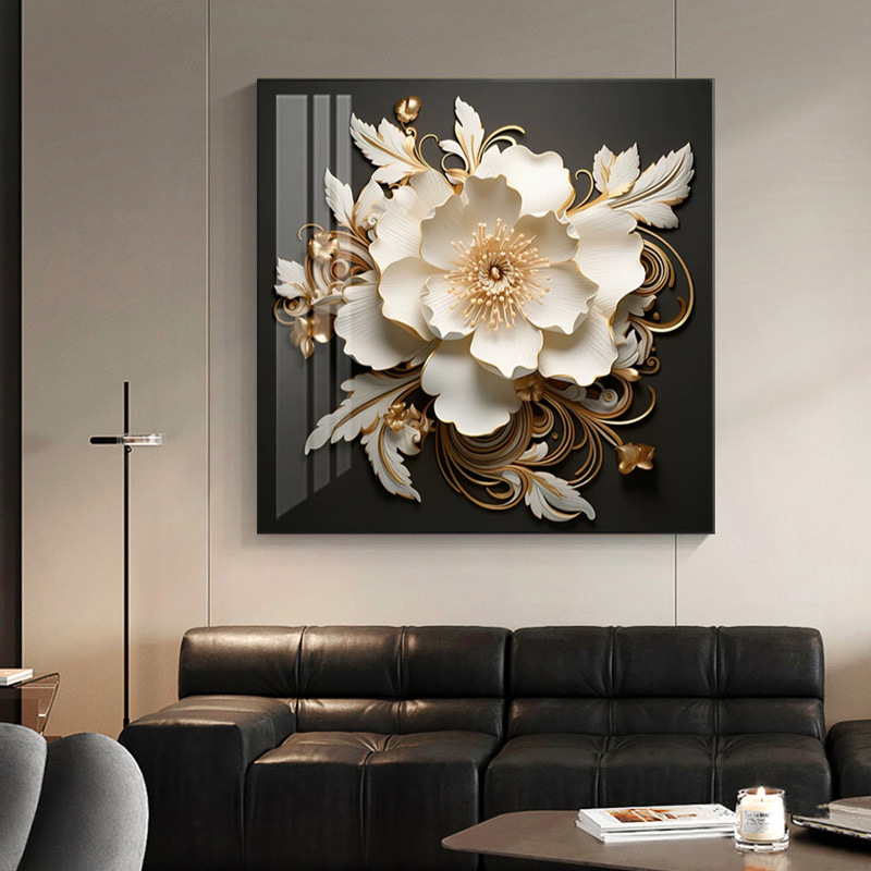 Nuevo lujo ligero atmósfera del restaurante cuelgan pinturas de alta sensación de sala de estar mural dormitorio pintura de cabezal de cama cuadrada pintura decorativa tridimensional image 4
