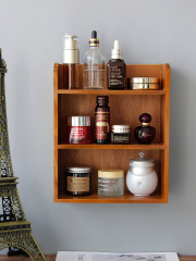 Zakka Desktop Wooden Cosmetic Storage Box, Vertical Vanity Desk Organizers and Storage Shelf, Wooden Storage Box