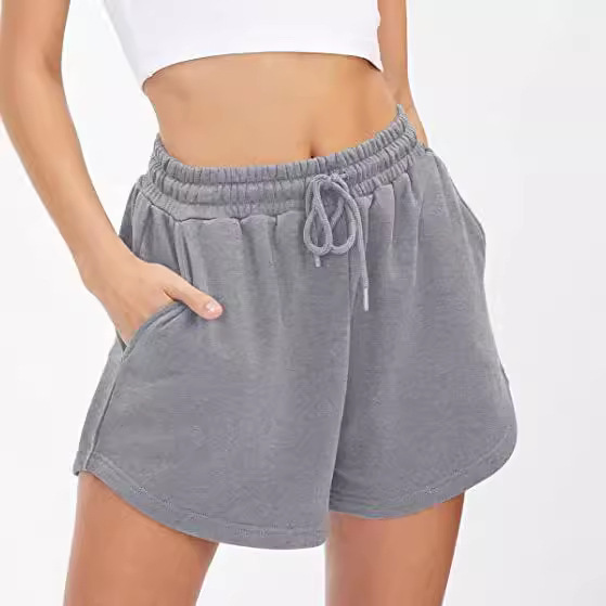 European and American Cross-Border Amazon Women's Sports Shorts 2023 Summer Casual Comfortable High-Waisted Pocket Slightly Stretchy European and American Cross-Border Amazon Women's Sports Shorts 2023 Summer Casual Comfortable High-Waisted Pocket Slightly Stretchy