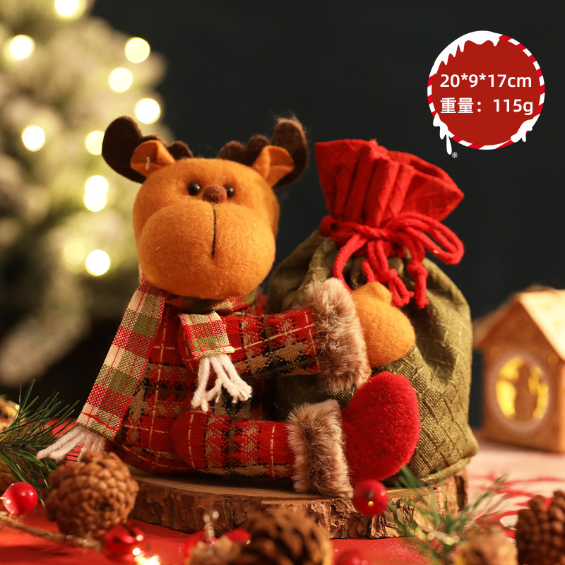 Bolsa de regalo de Navidad Nochebuena pequeño regalo creativo muñeca anciano muñeco de nieve bolsa de manzana niños bolsa de dulces