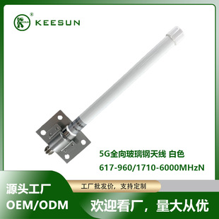 5g Omnidirectional Fiberglass Antenna White 617-960/1710-6000Mhz/3Dbi N-K 25*300mm