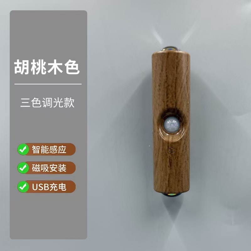 跨境新品双猫眼人体感应灯充电磁吸氛围灯七彩色小型小夜灯口袋灯|undefined