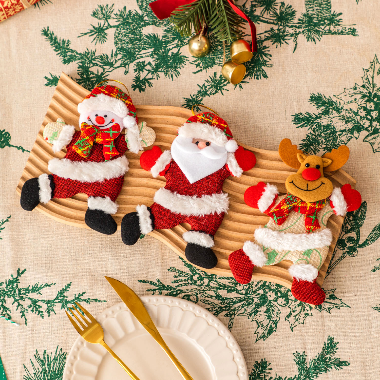 圣诞礼品装饰烘焙包装圣诞树挂件圣诞无纺布立体圣诞老人雪人麋鹿