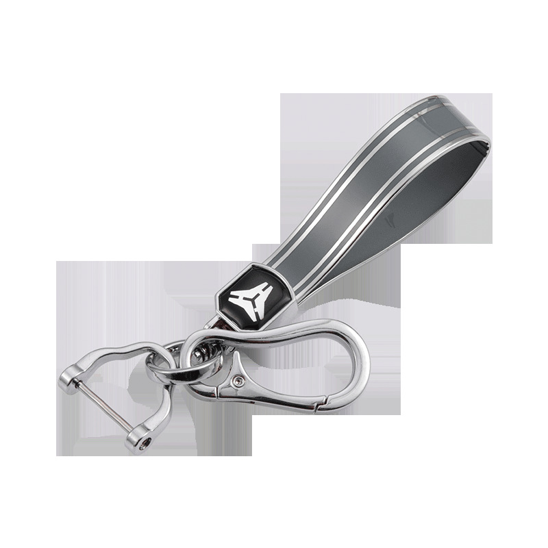 新しいtpuメッキの金の縁のキーホルダーの自動車のキーホルダーのペンダントの高品質の金属の馬蹄の掛け縄の卸売り