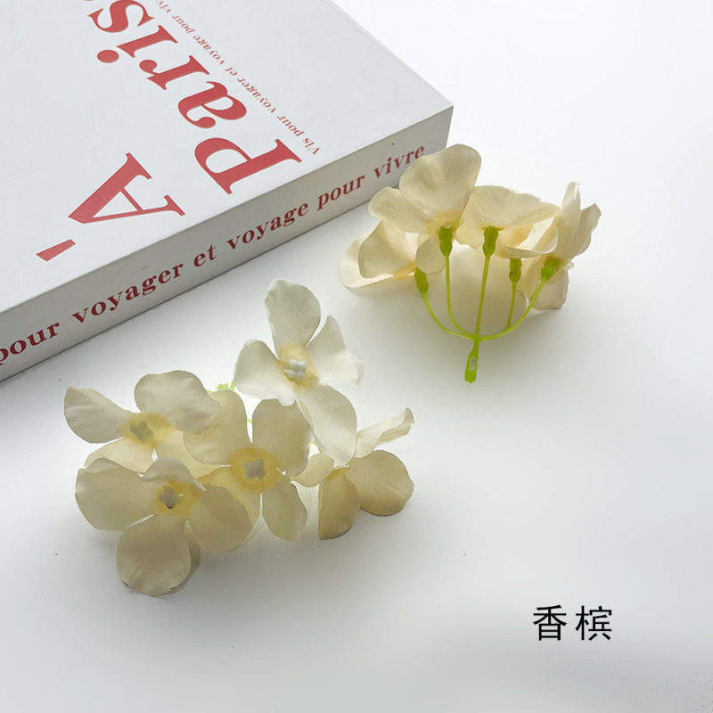 シミュレーション5フォークアジサイ串diyヘアピン頭飾りアクセサリー花球礼箱装飾造花撮影道具置物|undefined