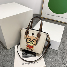北包包正品撞色手提大容量托特包包女2024新款单肩斜挎小熊高级感