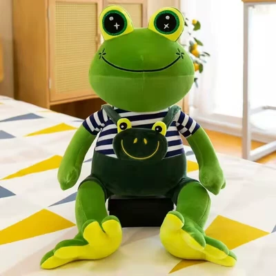 Popular Internet Celebrity Couple Frog Plush Toy Frog Princess Doll Stress-Relief Comfort Pillow Doll (Oyuncaq yastıqlar) - mens-frog-30cm