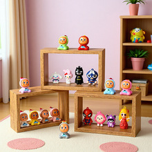 双面透明展示相框立体中空相框透明手办松松乐盲盒展示框木质摆台