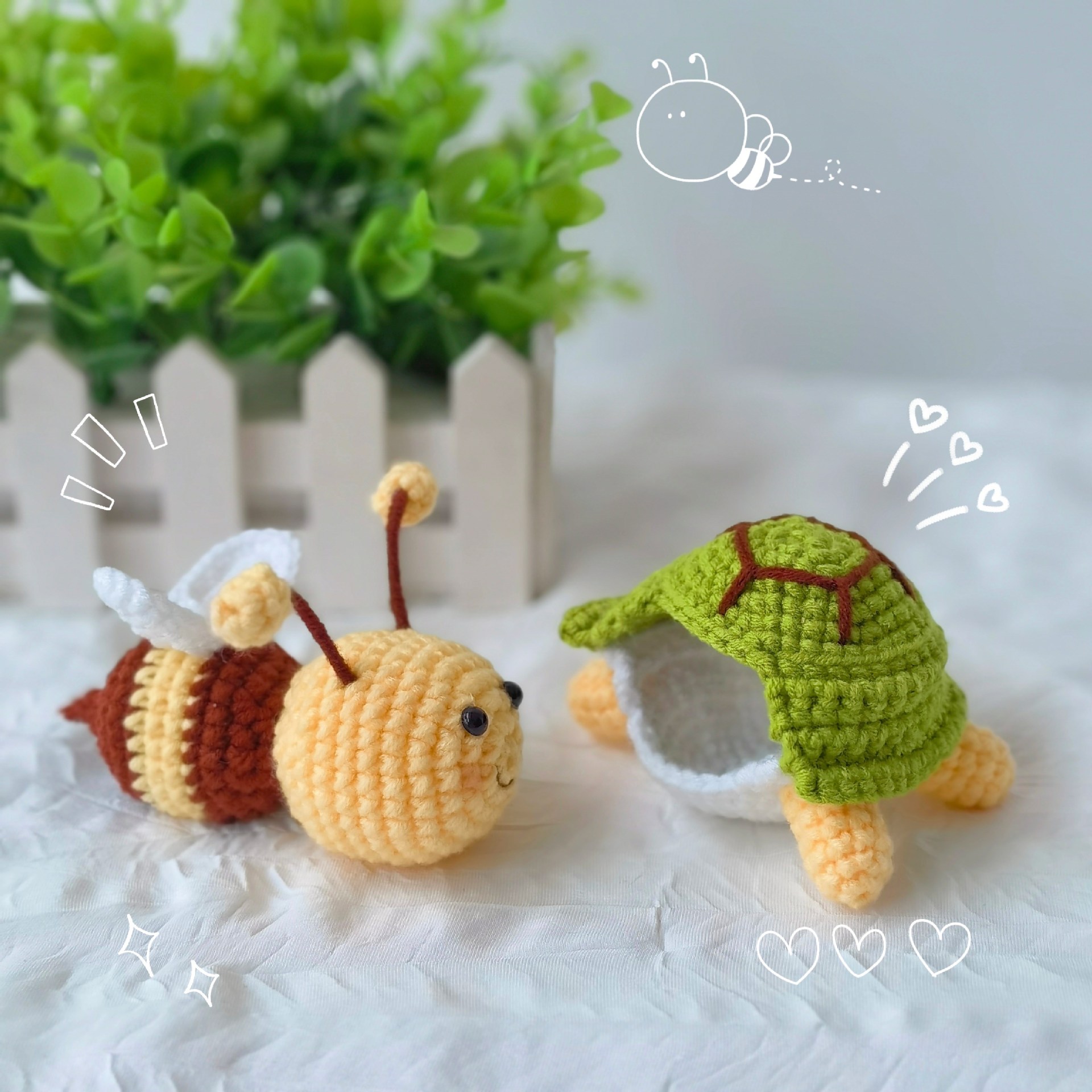 龟蜜毛绒玩具创意玩偶龟蜜编织材料乌龟挂件礼物乌龟蜜蜂