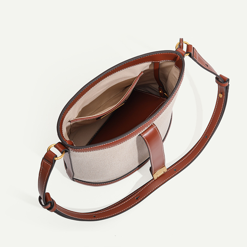 Korean Joyosoi Bucket Car Jingyuan Same New Cowhide Shoulder Genuine Leather Crossbody Mother Women's Bag_voghion.com