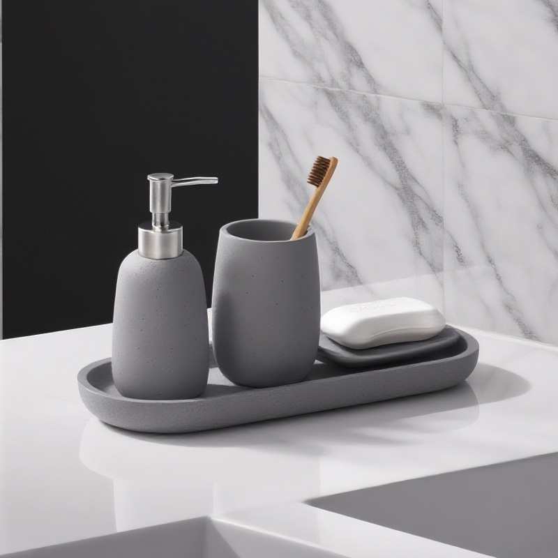 Juego de Lavabo para Baño Set de 3 Piezas de Resina para Baño image 4