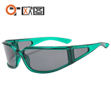新款运动骑行偏光男女士太阳镜 侧弯镜片时尚户外沙滩墨镜 TB124