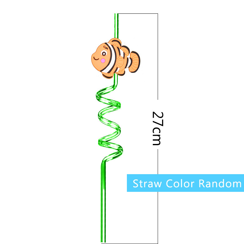 Amazon transfronterizo submarino de dibujos animados de plástico biológico paja mundo submarino Niños Accesorios de dibujos animados fiesta pequeño regalo